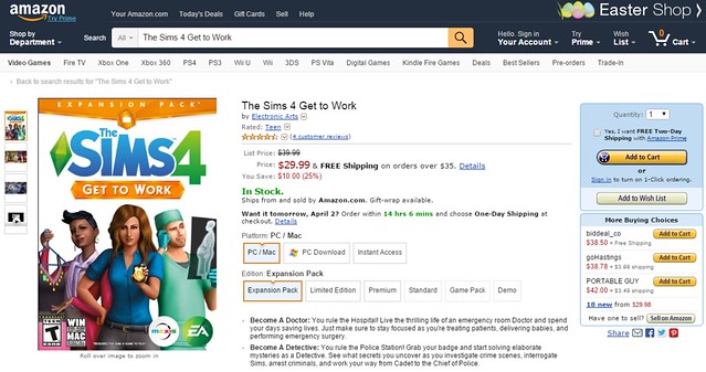 sims 4 get to work amazon
